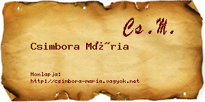 Csimbora Mária névjegykártya
