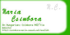 maria csimbora business card